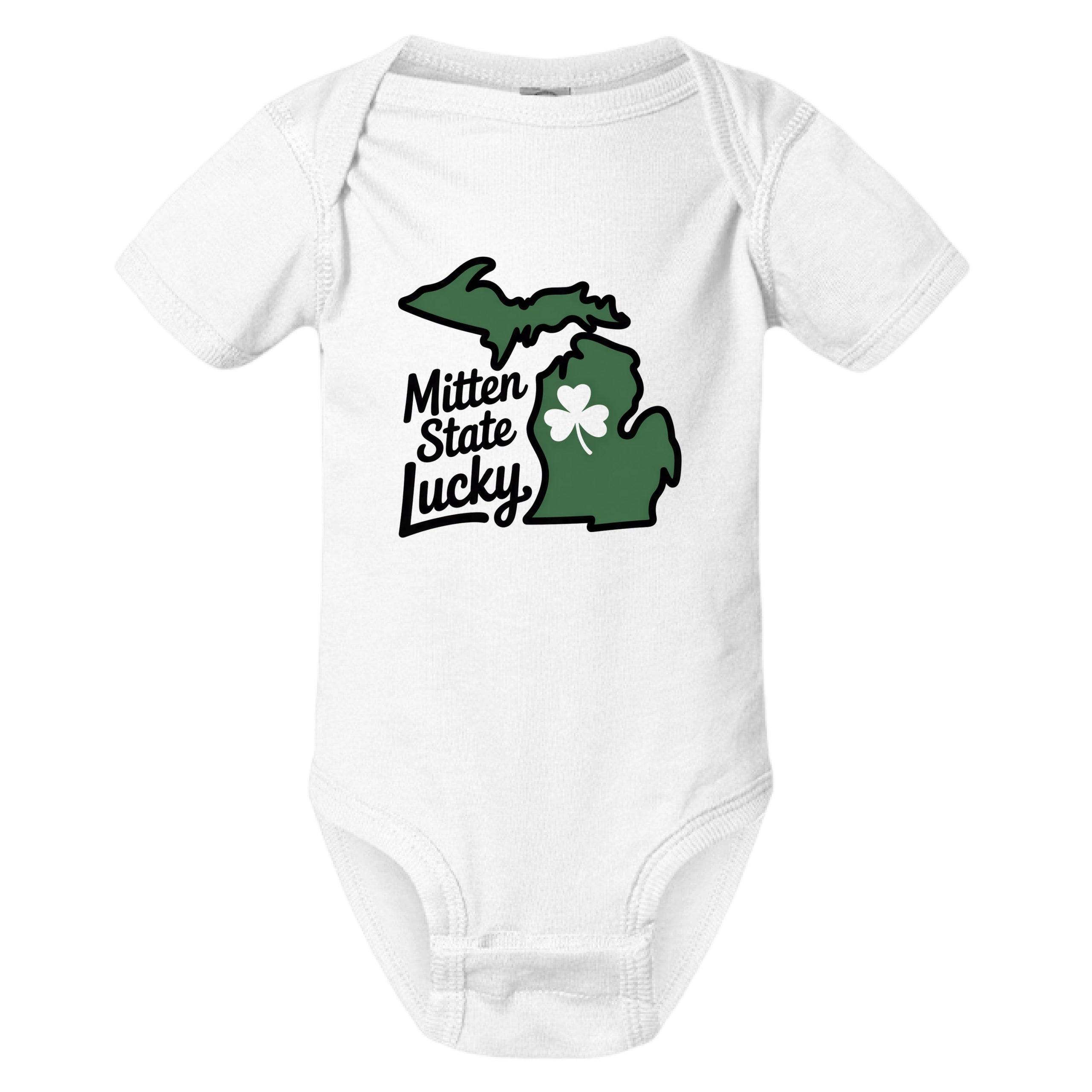Mitten State Lucky St. Patrick's Day Baby Onesie